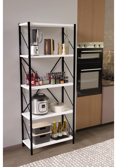 Titan Mutfak Rafı Kiler Rafı Mikrodalga Fırın Rafı Çok Amaçlı Raf 150x60 Cm Beyaz Beyaz