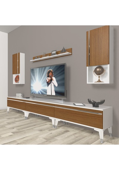 Decoraktiv Eko 270ta Mdf Silver Tv Ünitesi Tv Sehpası Beyaz - Ceviz