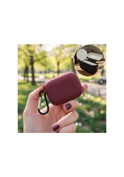 Apple Airpods Pro 2.nesil Kılıf Askı Aparatlı Lansman Bordo