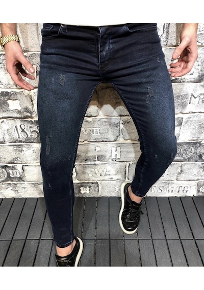 Skinny Fit Erkek Kot Jean Pantolon Likralı Bilek Kalıp
