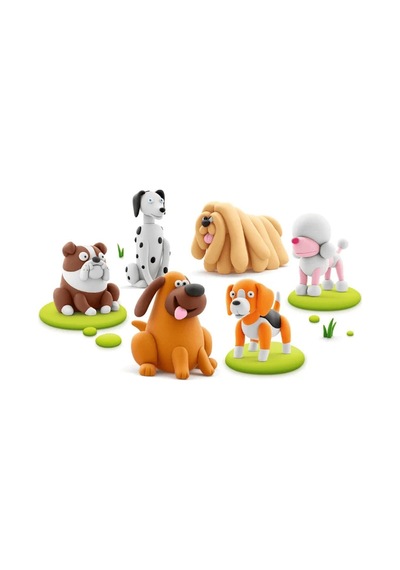 Hey Clay Yaratıcı Kil Seti - Dog Buddies Çok  Renkli