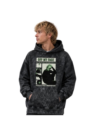 Sevbano Justin Bieber Şarkıcı Baskılı Unisex Oversize Premium Yıkamalı Ho Siyah