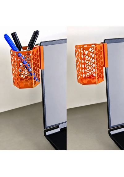 3d Baskı Monitor Kalemlik - Petek Desenli Laptop Kenar Altıgen Kalemlik-turuncu Çok Renkli
