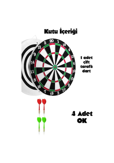12 İnç Çift Taraflı Dart Tahtası Seti 6 Çelik Oklu Dart Hedef Tahtası Oyunu Takımı Dart Seti 518