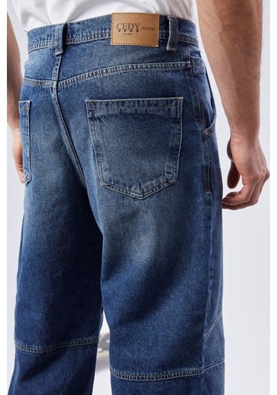 Cedy Denim Cedy Denım Yüksek Kalite Erkek Yüksek Bel Skater Baggy Jeanpantolon C362 Mavi