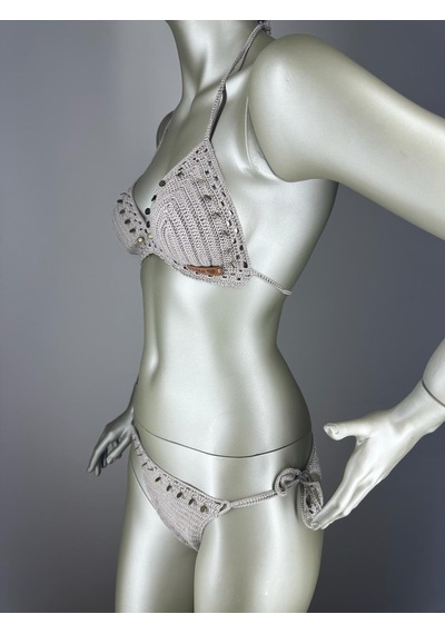 İvita Pul Detaylı Çok Tarz El Yapımı Tığ Örgüsü Bikini
