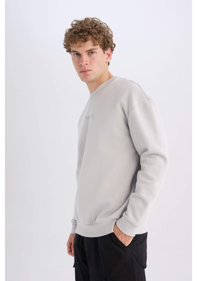 DeFacto Boxy Fit Bisiklet Yaka Baskılı Sweatshirt X8282AZ24AUGR184