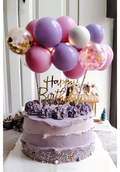 Mor Pembe Balon Pasta Süsü