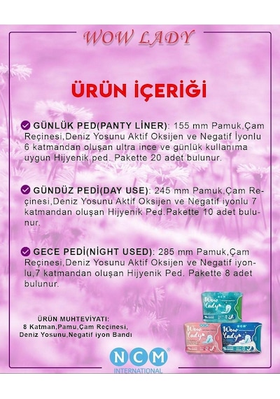 Wow Lady Günlük Set 3 x 20'li