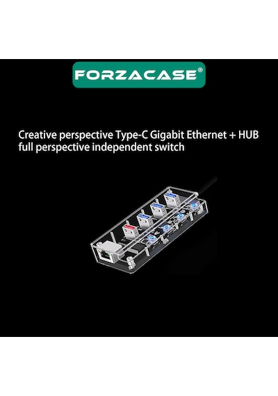 Type-c To 4 Port Usb Çoğaltıcı 1 Port Ethernet Hub Adaptör Fc829