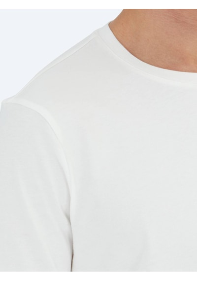 Kip Beyaz Düz Bisiklet Yaka %100 Pamuk T-shirt Çok Renkli