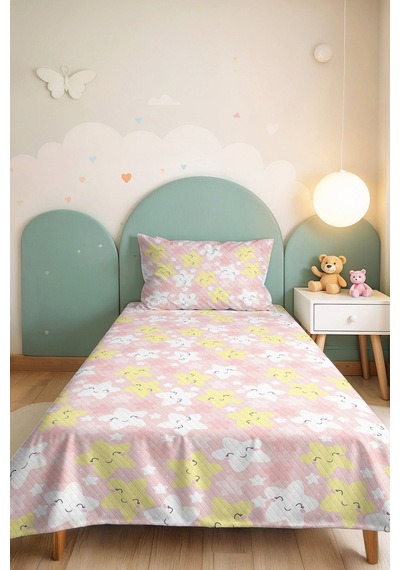 Evimde Bambaşka Pembe Yıldızlı Pastel Kız Çocuk Pike Takımı - Sarı Beyaz Sevimli Bebek Odası Yatak Örtüsü 160x220 CM Evimde Bambaşka Pembe Yıldızlı Pastel Kız Çocuk Pike Takımı - Sarı Beyaz Sevimli Bebek Odası Yatak Örtüsü 160x220 CM