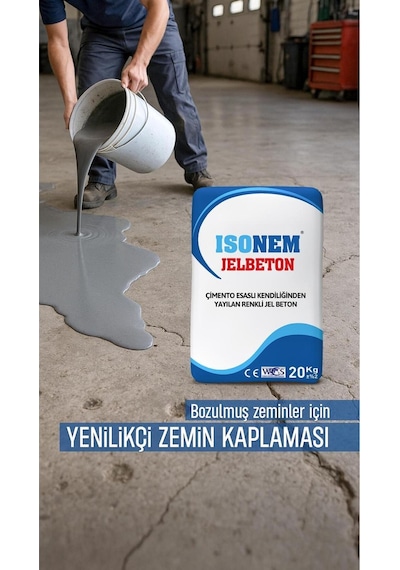 Jel Beton Kendiliğinden Yayılan Çimento Esaslı Zemin Kaplama 20 Kg - Gri