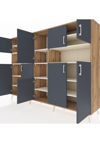 Hyperion Dolap 14 Raflı 10 Kapaklı 220x44x163 Çam-antrasit/aytaşı Çam-antrasit/aytaşı Hyperion Dolap 14 Raflı 10 Kapaklı 220x44x163 Çam-antrasit/aytaşı Çam-antrasit/aytaşı