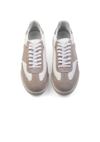 Bej Hakiki Deri Erkek Sneaker E01442500102 Bej