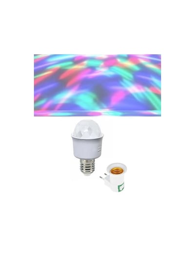 Rewel Kristal Led E27 Duy Renkli Disko Ampülü + Prize Takılan Duy Hediyeli