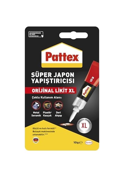 Pattex Süper Yapıştırıcı, Kaliteli Onarımlar İçin Çok Amaçlı Güçlü Yapıştırıcı, Özel Kapağıyla Kolay Kullanımlı Hızlı Yapıştırıcı, 1x10g