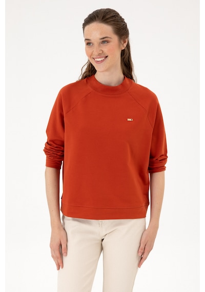 U.S. Polo Assn. Kadın Kiremit Regular Bisiklet Yaka Basic Sweatshırt 50313610-VR031
