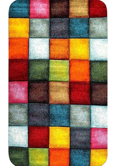 Rovigo Home Baskılı Kaymaz Taban 2 Li Banyo Paspas Takım Rvg5135-100X60-60X50 Çok Renkli