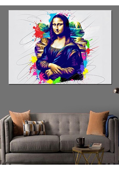 Graffiti Tarzı Mona Lisa Dekoratif Kanvas - Mdf Ahşap Tablo