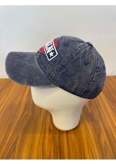 Hamze Vintage Yıkamalı Eskitme Model İthal Nakışlı Unisex Cap Şapka Lacivert