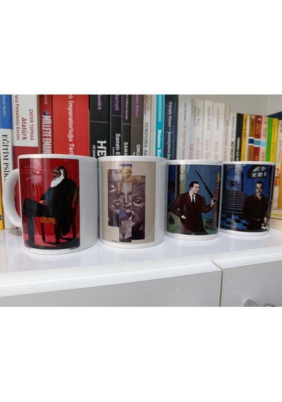 Kaliteli 4'lü Kupa Bardak Beyaz - Desenli