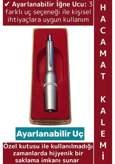 Wintoup Profesyonel Klinik Geleneksel Terapi Ayarlanabilir 3 Uçlu Özel Hijyenik Kutulu Hacamat Kalemi