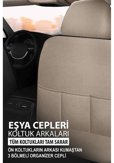 Ford Focus Titanium 1.0 Ecoboost 125 4 Kapı A/t 2019 Uyumlu Jet Deri Bej Oto Kılıfı Tam Set