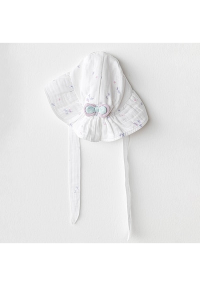 Andywawa Kız Bebek Şapka Hat Magical Butterfly Muslin Ac25580 Beyaz