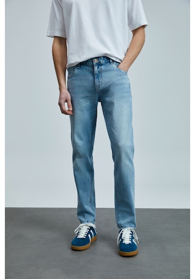 Lufian Nıcolo Smart Jean Erkek Pantolon Slim Fit Mavi Mavi 111200190100300 Mavi