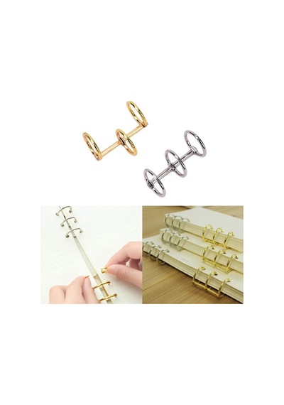 Defter Kapağı Gevşek Yapraklı Bağlayıcı Metal Halkaları - 2 Adet Gold
