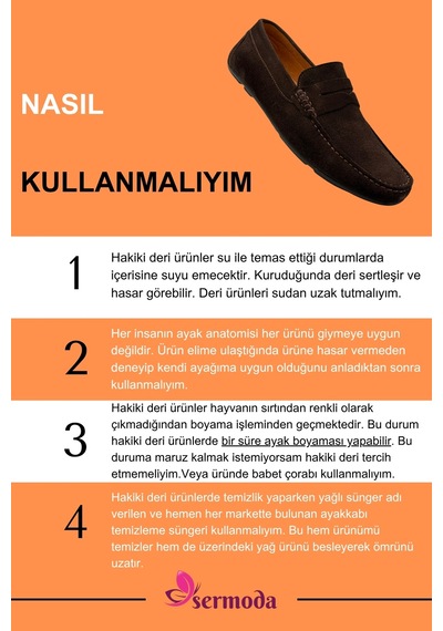 Sermoda Erkek Loafer - Hakiki Deri Rok Loafer Erkek Ayakkabı Süet Kahve