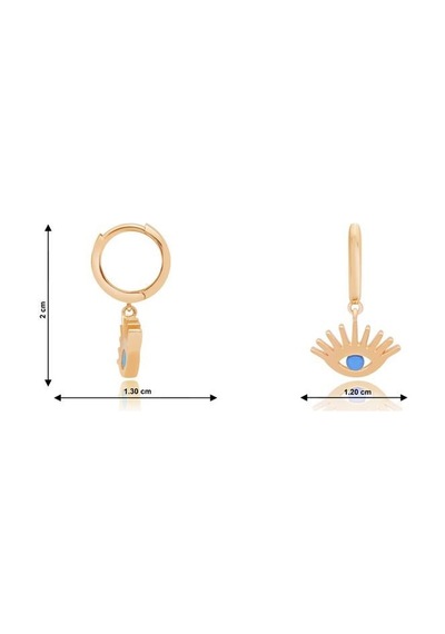 Diamond Line-Gülaylar - Pembe Altın 14 Ayar Sallantılı Halka Küpe N11.9526