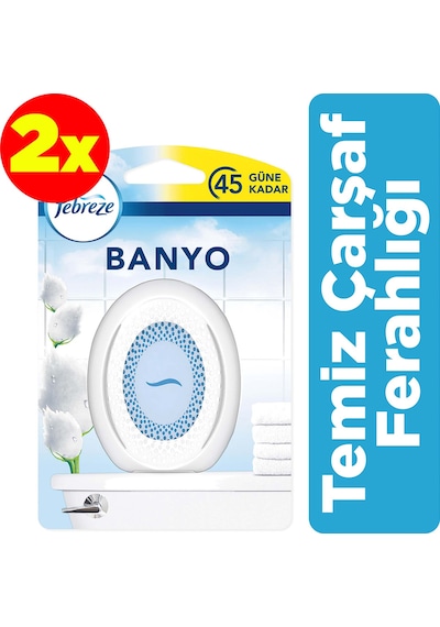 Febreze Hava Ferahlatıcı Banyo Kokusu Temiz Çarşaf Ferahlığı 2 x 7.5 ML