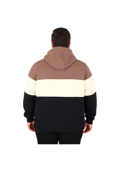 Starbattal Büyük Beden Kapüşonlu 3ip Sweat Mg 25725 Vizon Vizon