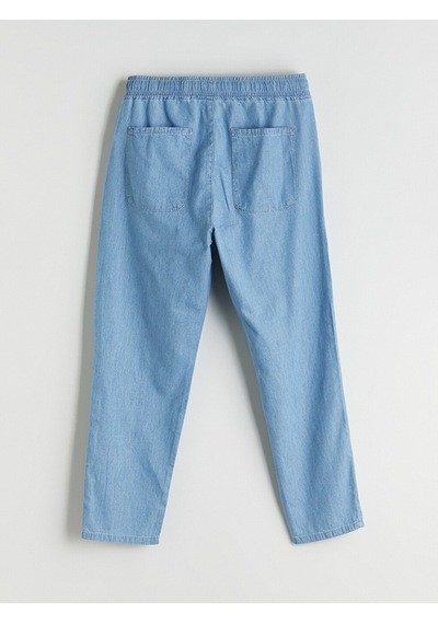 Lcw Jeans İndigo Beli Lastikli Paperbag Kadın Jean Pantolon