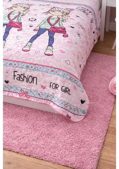 Çok Amaçlı Çocuk Yatak Örtüsü Geniş Ebatlı 160 X 230 Tek Örtü Pembe