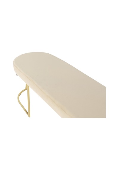 Viego Gold Smooth- Krem Kapitoneli Model Puf & Bench & Koltuk- Oturak-uzun Makyaj Puff-yatak Odası Ucu &önü