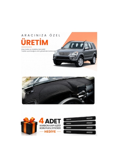 Honda Cr-v 2000-2006 Uyumlu Torpido Koruma Örtüsü Oto Kılıfı - Siyah