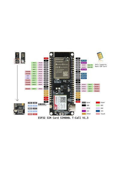 Esp32 Sım800l T-call V1.4 4mb Geliştirme Kartı Imeı Kayıtlı
