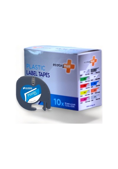Ecotagplus Dymo Letratag Muadili Plastik Serit Etiket Mavi 10 Lu Pak