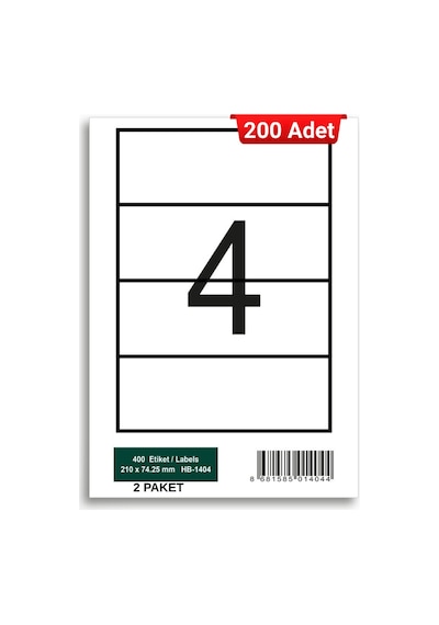 Herboy Hb-1404 210 X 74,25 Mm A4 Laser Etiket 200 Adet