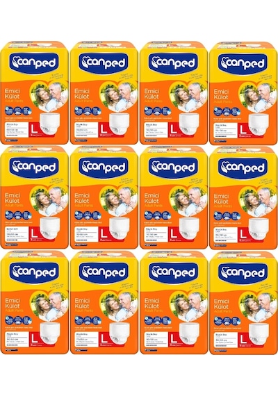 Canped Emici Külot Hasta Bezi Büyük Boy L 8'Li x 12 96 Adet