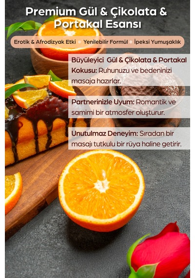 "çikolata, Gül Ve Portakal Aromalı 120 Ml Masaj Yağı Rahatlatıcı Ve Aromaterapi Etkili" - 380051753