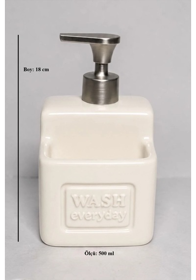 Buççin Online Mağaza 500 Ml Sünger Hazneli Sıvı Sabunluk Pratik Mutfak Düzenleyici Belirtilmemiş Beyaz Çok Renkli