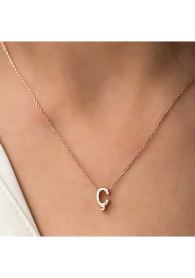 Casera's Gümüş Rose 3 Boyutlu Ç Harf Kadın Kolye Csr2183771 Gümüş