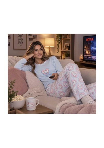 Genel Markalar Seamlife Kadın Uzun Kollu Desenli Pamuklu Pijama Takımı Mavi - 930344749 Mavi Genel Markalar Seamlife Kadın Uzun Kollu Desenli Pamuklu Pijama Takımı Mavi - 930344749 Mavi