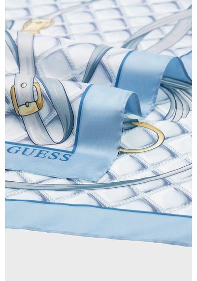 Guess Maxine Desenli 90 X 90 Cm Eşarp Aw5535pol03 Bayan Eşarp Aw5535 Pol03 Pdl Açık Mavi