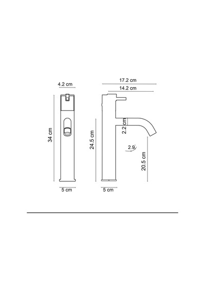 Fa-4021m Krom & Mermer Yüksek Lavabo Bataryası Krom