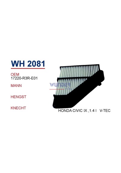 WUNDER WH2081 HAVA FİLTRESİ - HONDA CİVİC IX ,1.4 İ V-TEC 2012/02